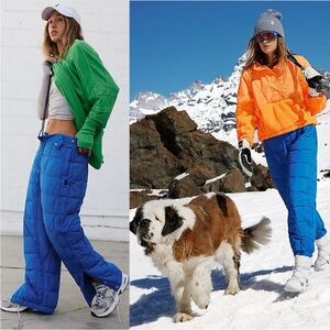 NWT BLACK Free People Pippa Packable Puffer Quilted Pants Black Ski Winter